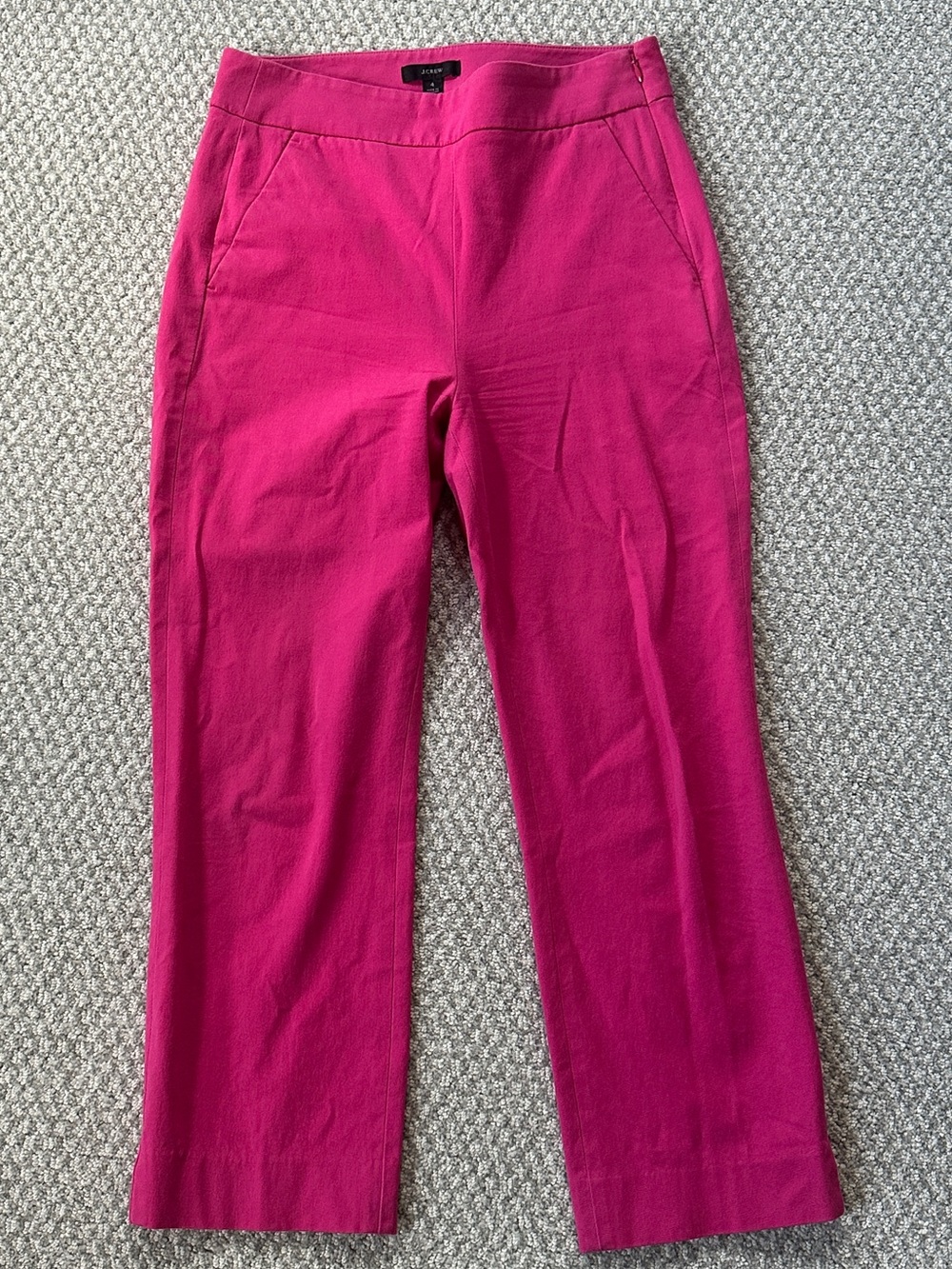 J. Crew Women’s Pink Tailored Straight-Leg Trousers Size 4